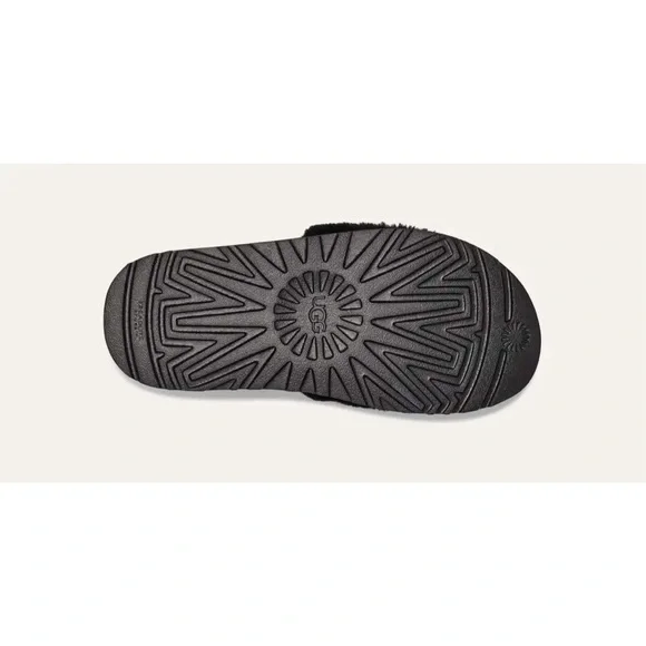 UGG Logo Black Laton Fur Slide - Picture 7 of 12